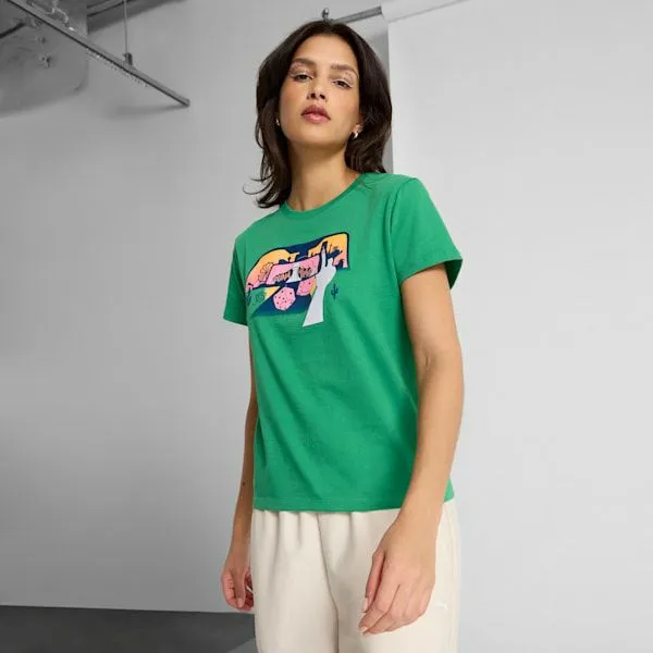 Puma TShirts and Tops Las Vegas Mirror 039s Tee Archive Green 8211 Women