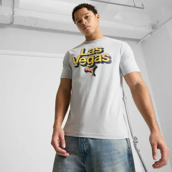 Puma TShirts and Tops Las Vegas Pattern 039s Graphic Tee Flat Light Gray 8211 Men Puma TShirts and Tops Las Vegas Pattern 039s Graphic Tee Flat Light Gray 8211 Men