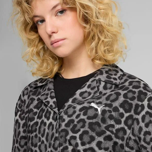 Puma TShirts and Tops LEO LUXE 039s Relaxed AllOver Print Woven Shirt Puma Black 8211 Women Puma TShirts and Tops LEO LUXE 039s Relaxed AllOver Print Woven Shirt Puma Black 8211 Women