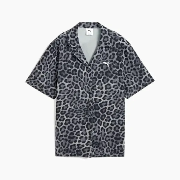 Puma TShirts and Tops LEO LUXE 039s Relaxed AllOver Print Woven Shirt Puma Black 8211 Women Puma TShirts and Tops LEO LUXE 039s Relaxed AllOver Print Woven Shirt Puma Black 8211 Women