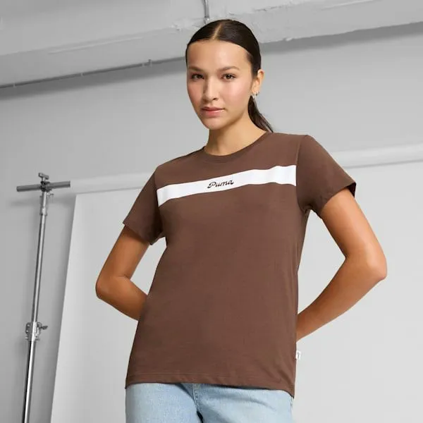 Puma TShirts and Tops Upfront Line Logo 039s Tee Espresso Brown 8211 Women