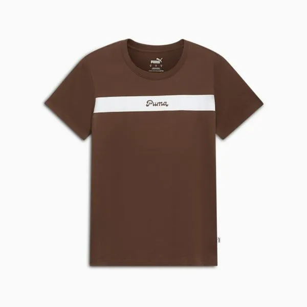Puma TShirts and Tops Upfront Line Logo 039s Tee Espresso Brown 8211 Women