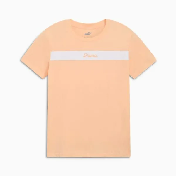 Puma TShirts and Tops Upfront Line Logo 039s Tee Peach Fizz 8211 Women