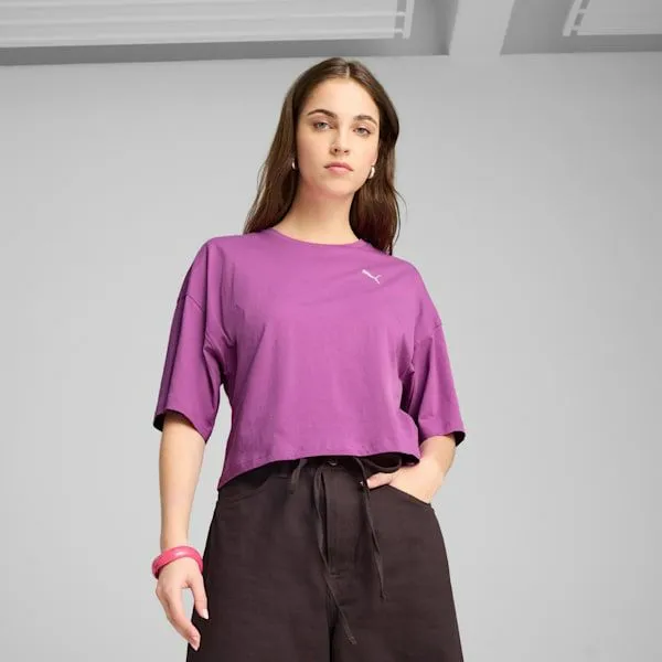 Puma TShirts and Tops Wardrobe Essentials 039s Oversized Short Tee Wild Berry 8211 Women Puma TShirts and Tops Wardrobe Essentials 039s Oversized Short Tee Wild Berry 8211 Women