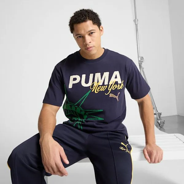 Puma TShirts and Tops Wardrobe Essentials Bright Lights NYC Flagship 039s Tee New Navy 8211 Men Puma TShirts and Tops Wardrobe Essentials Bright Lights NYC Flagship 039s Tee New Navy 8211 Men