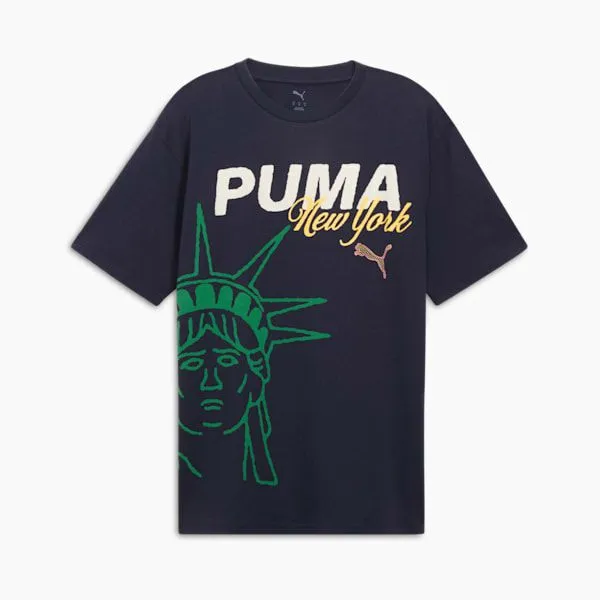 Puma TShirts and Tops Wardrobe Essentials Bright Lights NYC Flagship 039s Tee New Navy 8211 Men Puma TShirts and Tops Wardrobe Essentials Bright Lights NYC Flagship 039s Tee New Navy 8211 Men