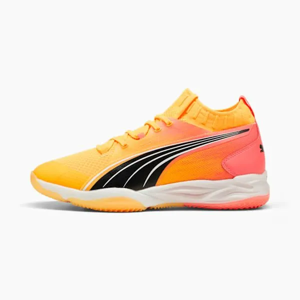 Puma Training and Gym Eliminate NITRO SQD Court Shoes Sun Streamsunset Glowpuma Black 8211 Women