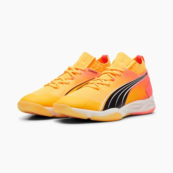 Puma Training and Gym Eliminate NITRO SQD Court Shoes Sun Streamsunset Glowpuma Black 8211 Women