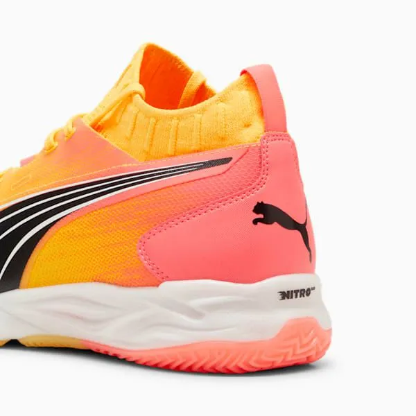 Puma Training and Gym Eliminate NITRO SQD Court Shoes Sun Streamsunset Glowpuma Black 8211 Women