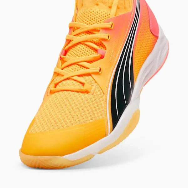 Puma Training and Gym Eliminate NITRO SQD Court Shoes Sun Streamsunset Glowpuma Black 8211 Women