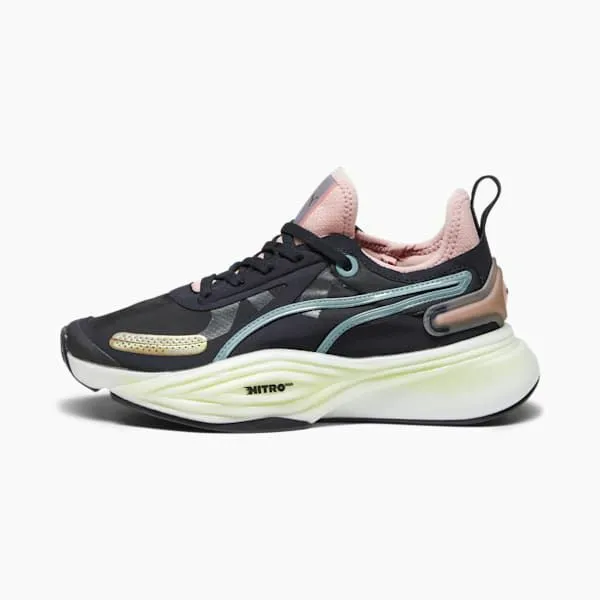 Puma Training and Gym PWR NITRO SQD 039s Training Shoes Puma Blackbold Bluefuture Pink 8211 Women