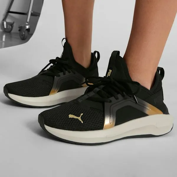 Puma Training and Gym Softride Enzo 5 Metallic 039s Running Shoes Puma Blackwarm Whitepuma Gold 8211 Women Puma Training and Gym Softride Enzo 5 Metallic 039s Running Shoes Puma Blackwarm Whitepuma Gold 8211 Women