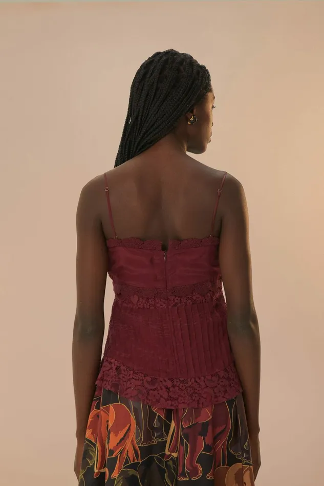 Purple Lace Sleeveless Blouse Women FARM Rio Blouses Purple Lace Sleeveless Blouse Women FARM Rio Blouses