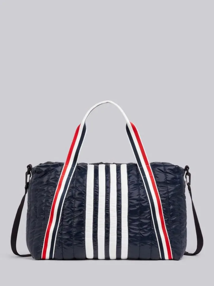 Quilted Ripstop Tricolor Webbing Handles 4bar Gym Bag Navy Men Thom Browne Crossbody Bags