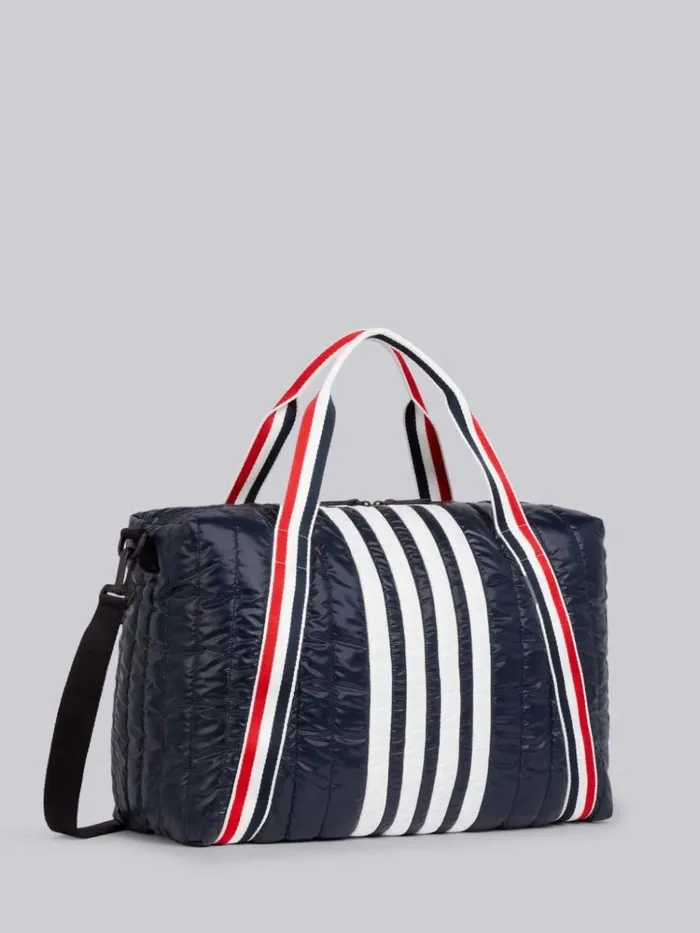 Quilted Ripstop Tricolor Webbing Handles 4bar Gym Bag Navy Men Thom Browne Crossbody Bags