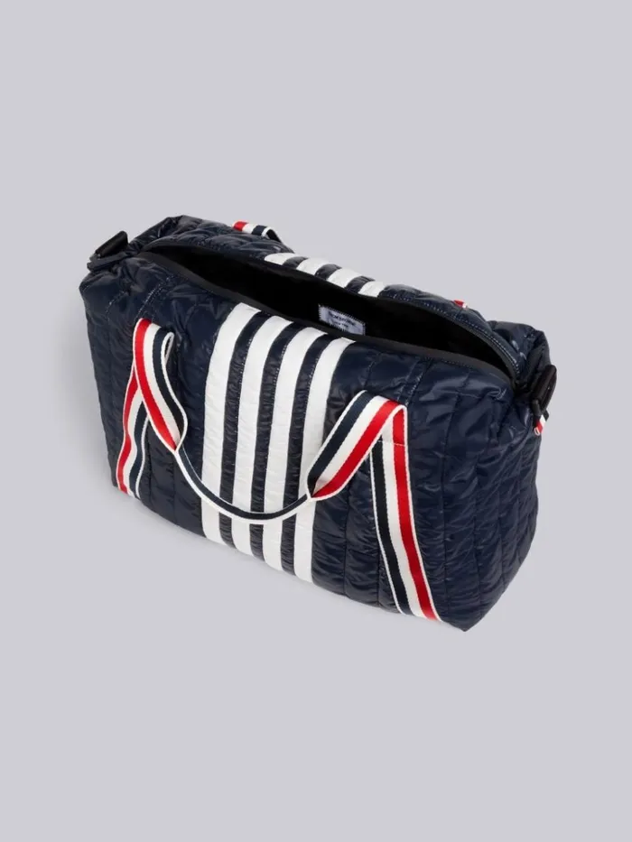 Quilted Ripstop Tricolor Webbing Handles 4bar Gym Bag Navy Men Thom Browne Crossbody Bags
