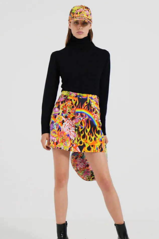 Rainbow Short Skirt Women Desigual Skirts and Shorts