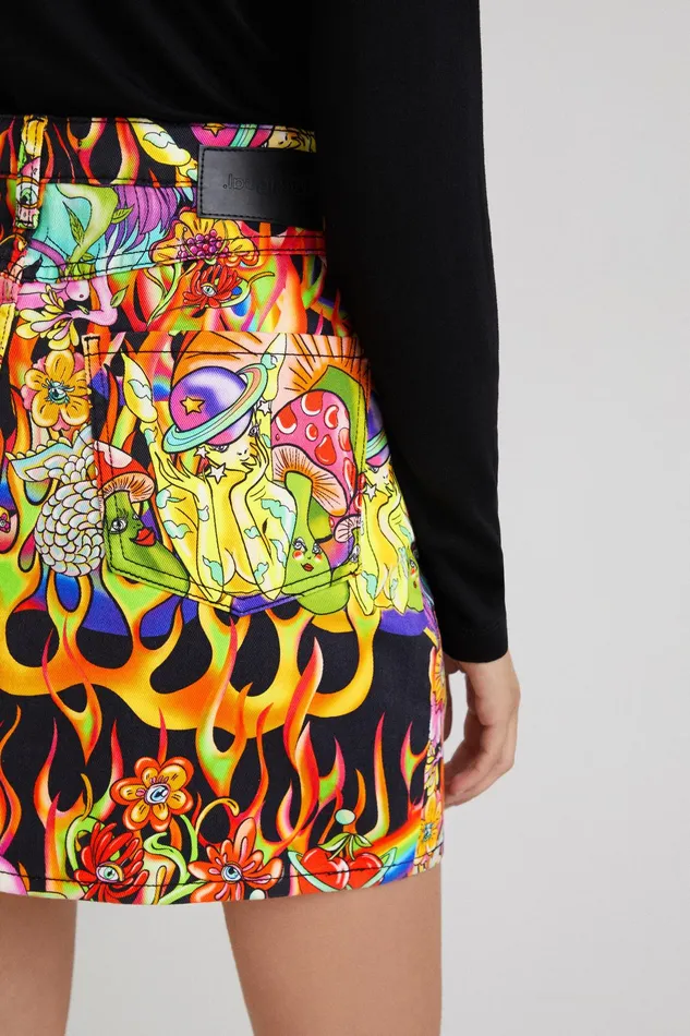 Rainbow Short Skirt Women Desigual Skirts and Shorts