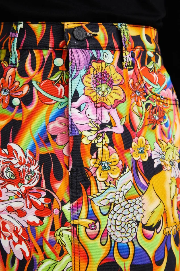 Rainbow Short Skirt Women Desigual Skirts and Shorts