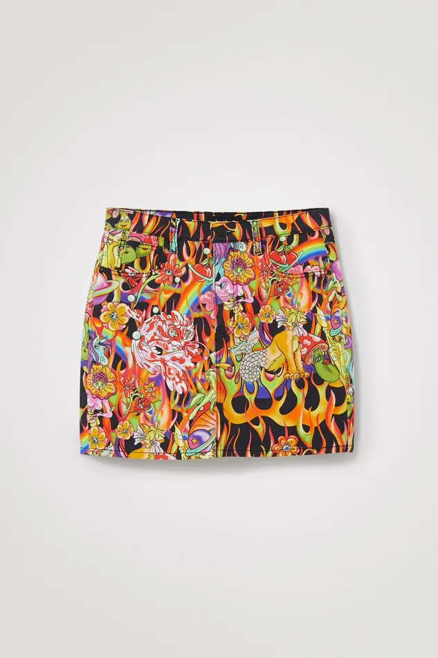 Rainbow Short Skirt Women Desigual Skirts and Shorts
