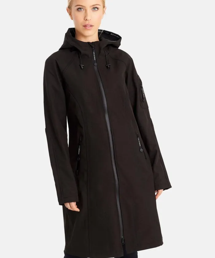 Rainwear Ilse Jacobsen Raincoats Long Soft Shell Raincoat 8211 Black