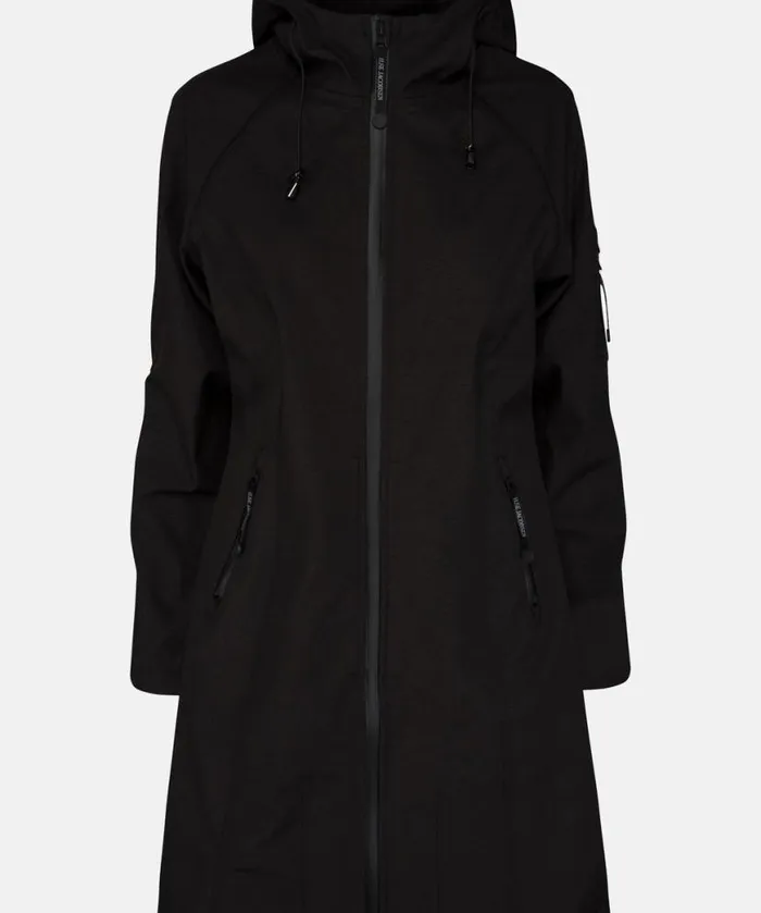 Rainwear Ilse Jacobsen Raincoats Long Soft Shell Raincoat 8211 Black
