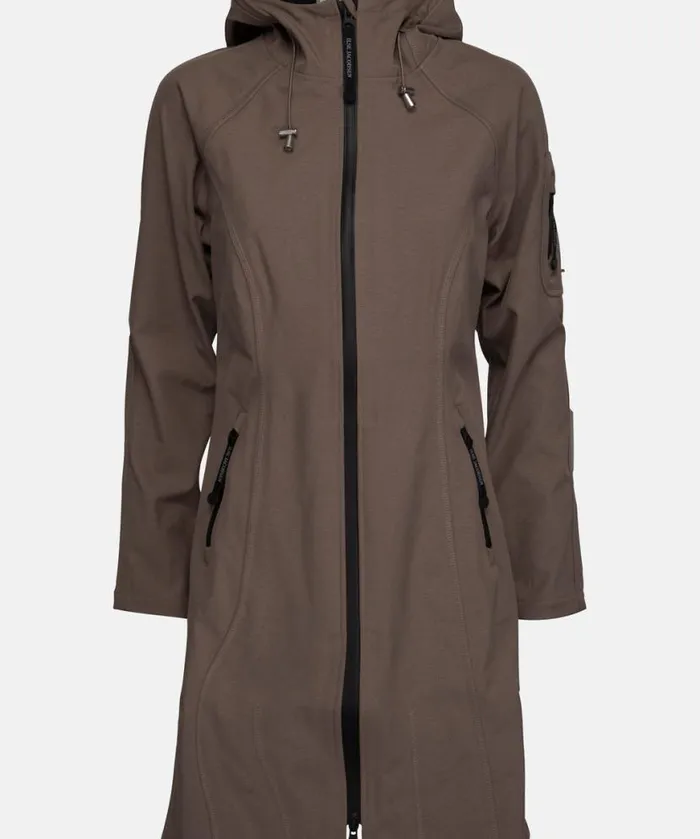 Rainwear Ilse Jacobsen Raincoats Long Soft Shell Raincoat 8211 Dark Ash