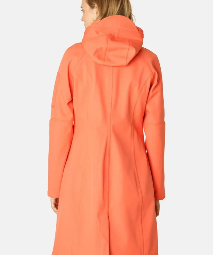 Rainwear Ilse Jacobsen Raincoats Long Soft Shell Raincoat 8211 Hot Orange