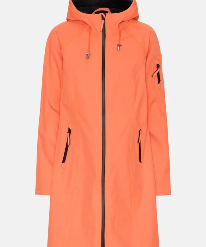 Rainwear Ilse Jacobsen Raincoats Long Soft Shell Raincoat 8211 Hot Orange
