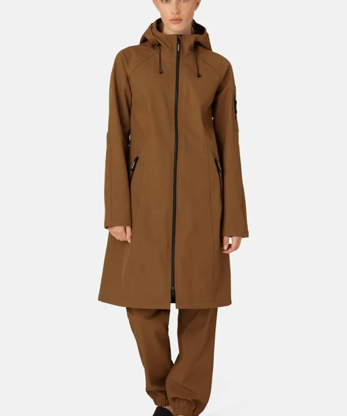 Rainwear Ilse Jacobsen Raincoats Long Soft Shell Raincoat 8211 Walnut