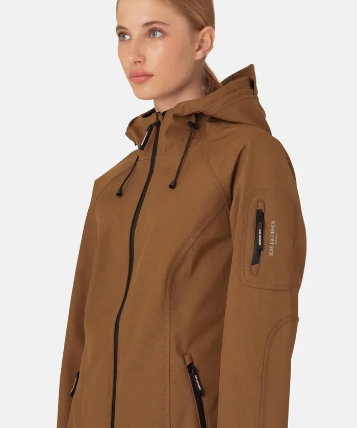 Rainwear Ilse Jacobsen Raincoats Long Soft Shell Raincoat 8211 Walnut