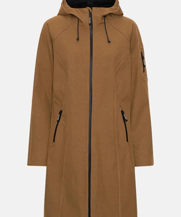 Rainwear Ilse Jacobsen Raincoats Long Soft Shell Raincoat 8211 Walnut