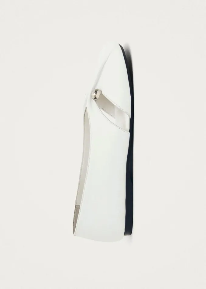 Ravena White Leather Ballet Flats Women ALOHAS Ballet Flats