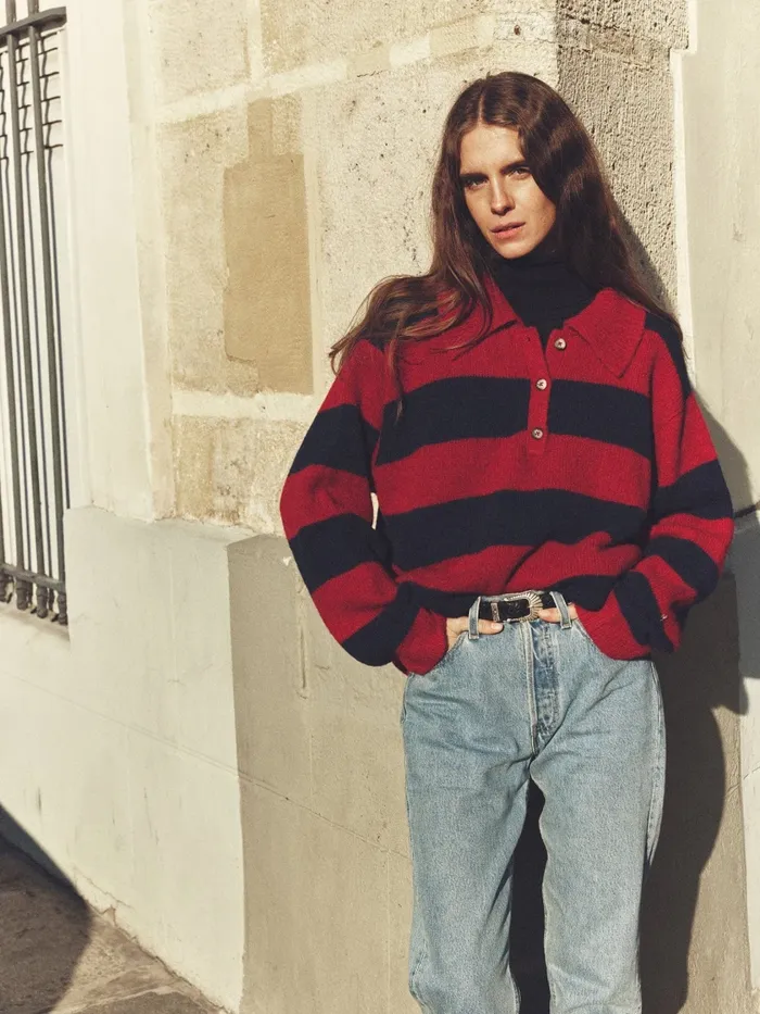 Red Blue Benton Sweater Women Sweaters and Jackets XRENA Red Blue Benton Sweater Women Sweaters and Jackets XRENA