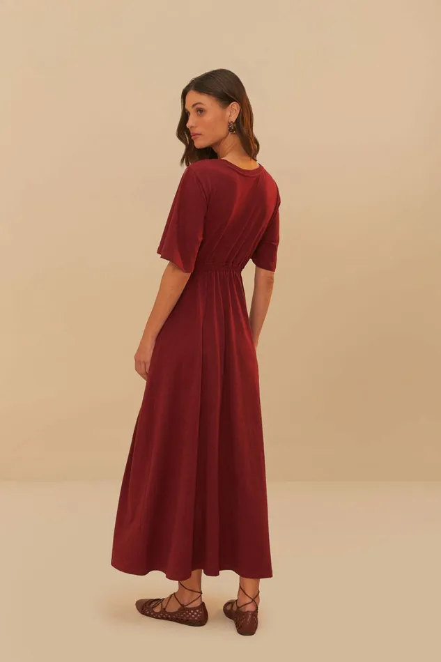 Red Short Sleeve CutOut Midi Dress Women FARM Rio Midi Dresses Red Short Sleeve CutOut Midi Dress Women FARM Rio Midi Dresses