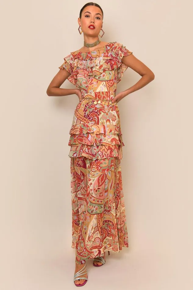 Reme Pastel Abstract Paisley Women RIXO Dresses Reme Pastel Abstract Paisley Women RIXO Dresses