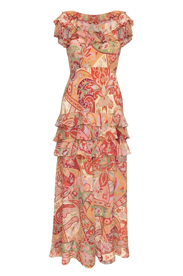 Reme Pastel Abstract Paisley Women RIXO Dresses Reme Pastel Abstract Paisley Women RIXO Dresses