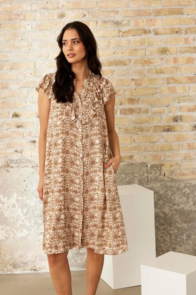 RIANA DRESS 16153 191 Sand 191 Women IN FRONT DRESSES