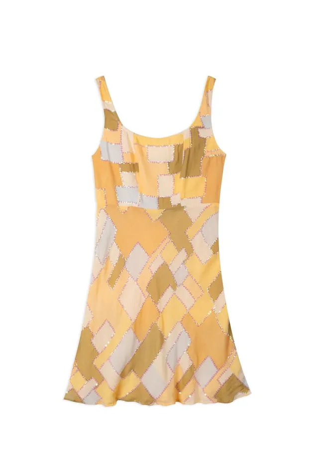 Ronan Sepia Patchwork Embellished Women RIXO Dresses Ronan Sepia Patchwork Embellished Women RIXO Dresses