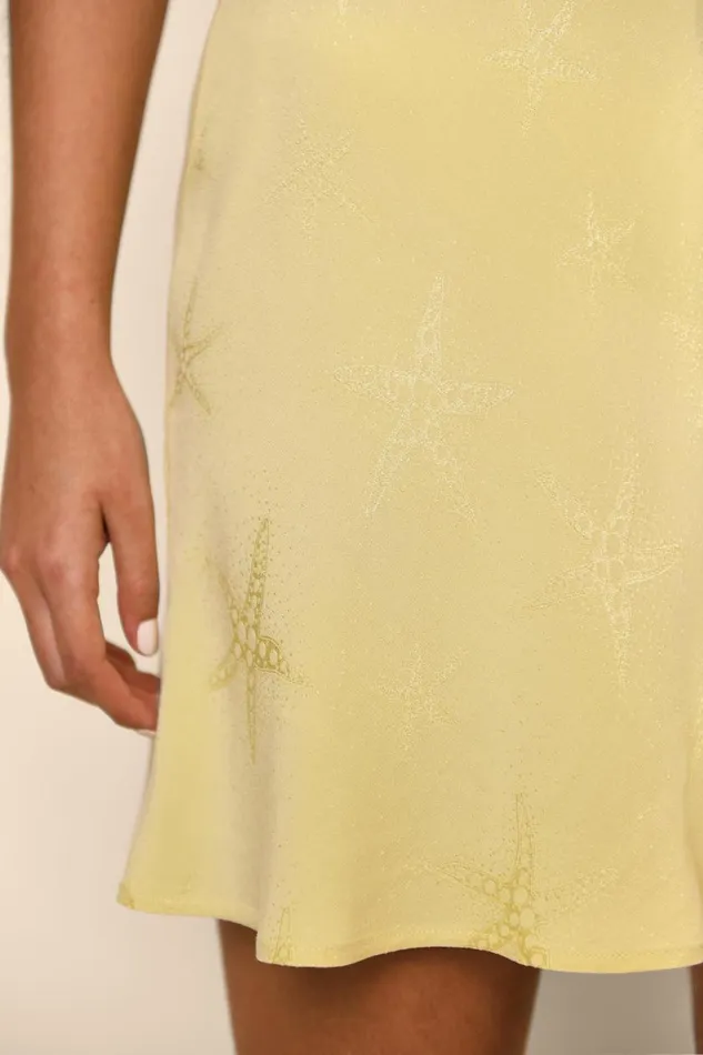 Ronan Starfish Jacquard Lemon Women RIXO Dresses Ronan Starfish Jacquard Lemon Women RIXO Dresses