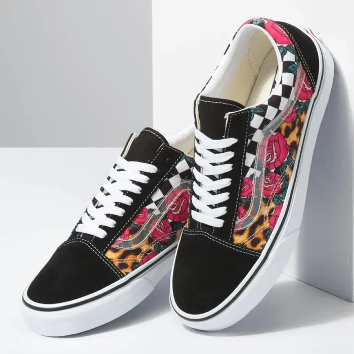 RoseAnimal Check Old Skool True WhiteMulti Classics Shoes Vans MenWomen RoseAnimal Check Old Skool True WhiteMulti Classics Shoes Vans MenWomen