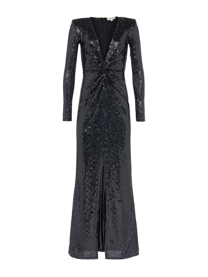 Rosetta Sequin TwistFront Dress Blacksilver Women L039Agence Dresses and Jumpsuits Rosetta Sequin TwistFront Dress Blacksilver Women L039Agence Dresses and Jumpsuits