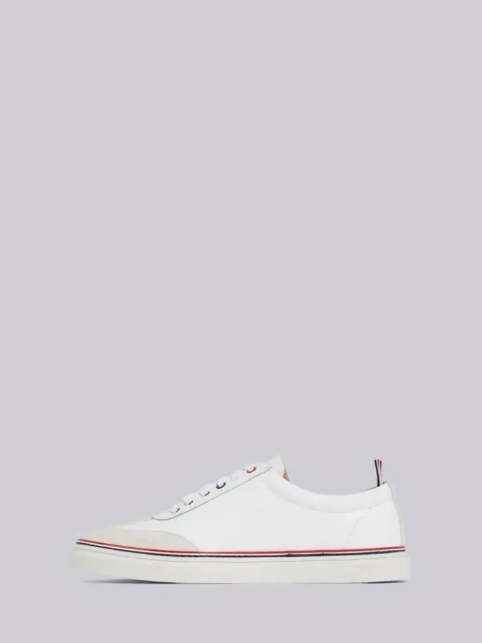 Rubber Calfskin Trainer White Men Thom Browne Sneakers Rubber Calfskin Trainer White Men Thom Browne Sneakers