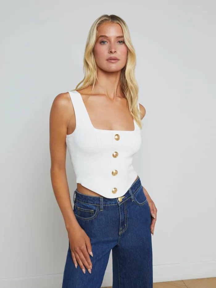 Saga Top Ivorygold Women L039Agence Blouses and Tops