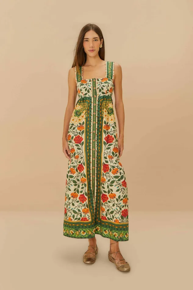 Sand Garden Tapestry Back Bow Maxi Dress Women FARM Rio Maxi Dresses Sand Garden Tapestry Back Bow Maxi Dress Women FARM Rio Maxi Dresses