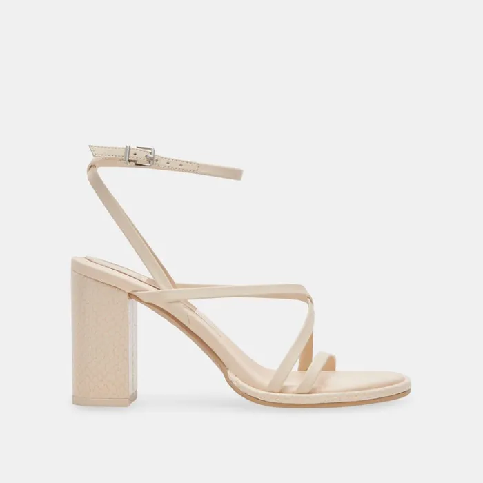Sandals Women Dolce Vita Barly Heels Bone Leather