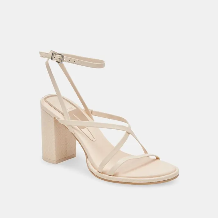 Sandals Women Dolce Vita Barly Heels Bone Leather