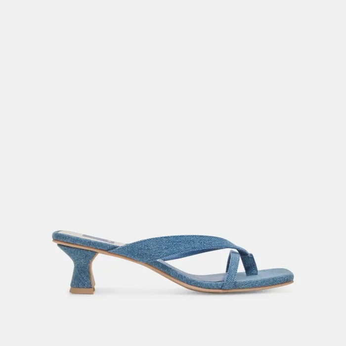 Sandals Women Dolce Vita Brevel Heels Blue Denim