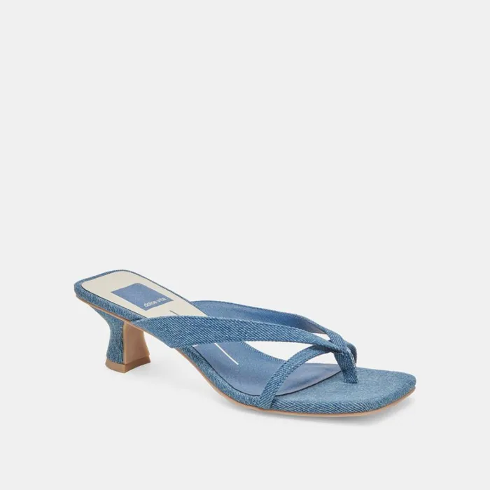 Sandals Women Dolce Vita Brevel Heels Blue Denim