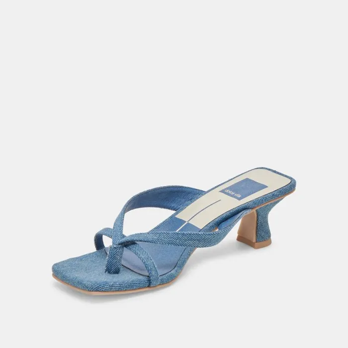 Sandals Women Dolce Vita Brevel Heels Blue Denim